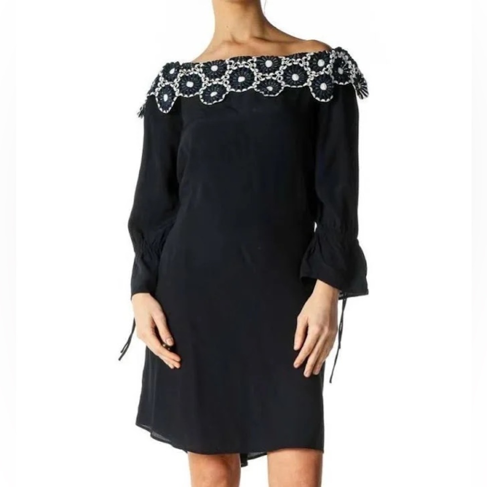 Loft Blue & White Dress, Off the Shoulder